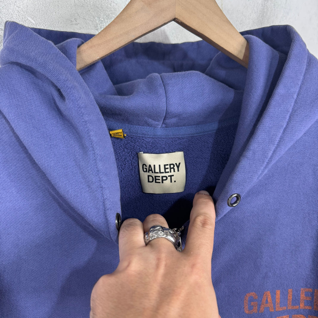Gallery Dept Purple Zip Logo Hoodie