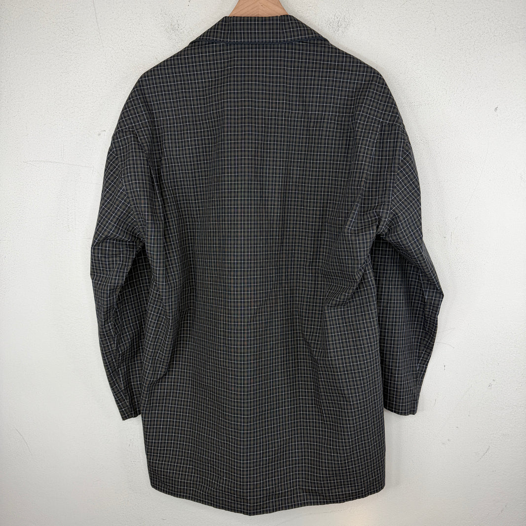 Balenciaga Olive Checkered Button Up Pajama Shirt