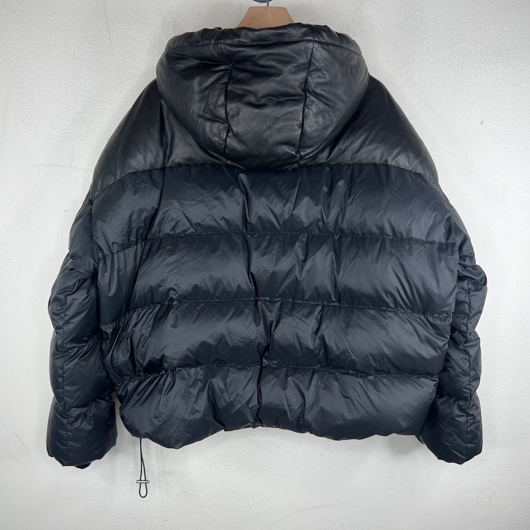 Amiri Faux Leather Puffer Zip Jacket