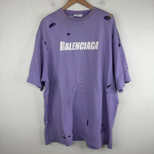 Balenciaga Purple Distressed T-Shirt