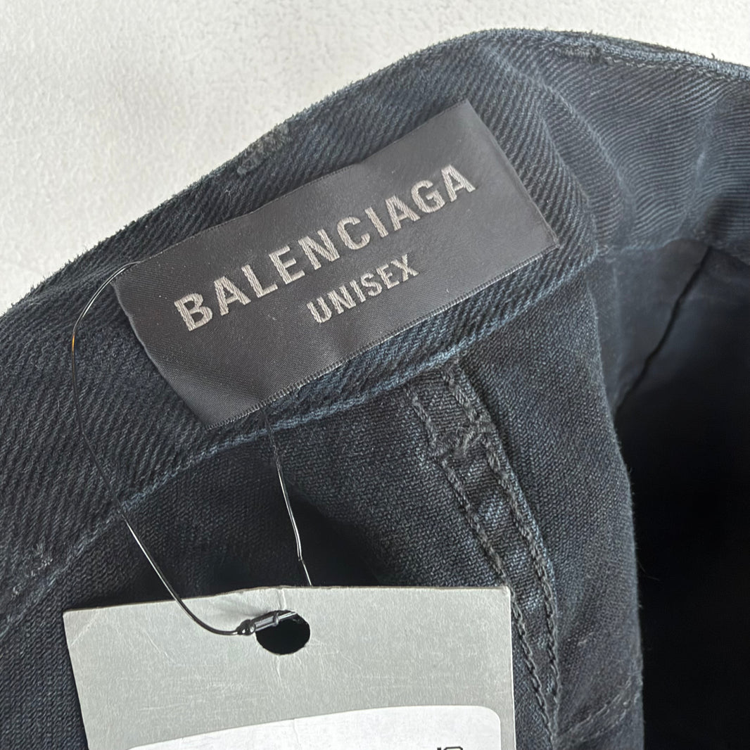 Balenciaga Double Leg Black Washed Pants
