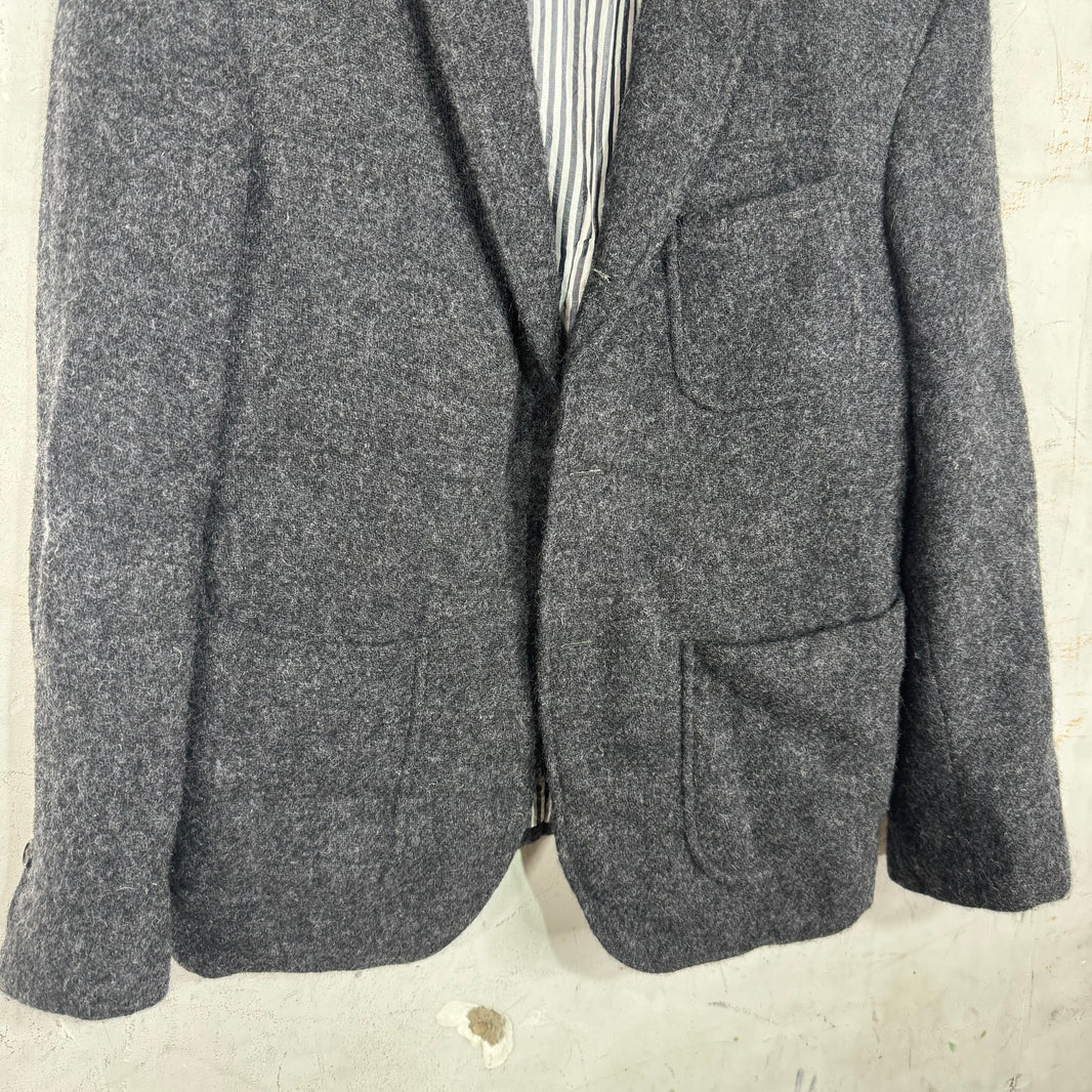 Thom Browne Dark Grey Wool Chore Blazer Jacket