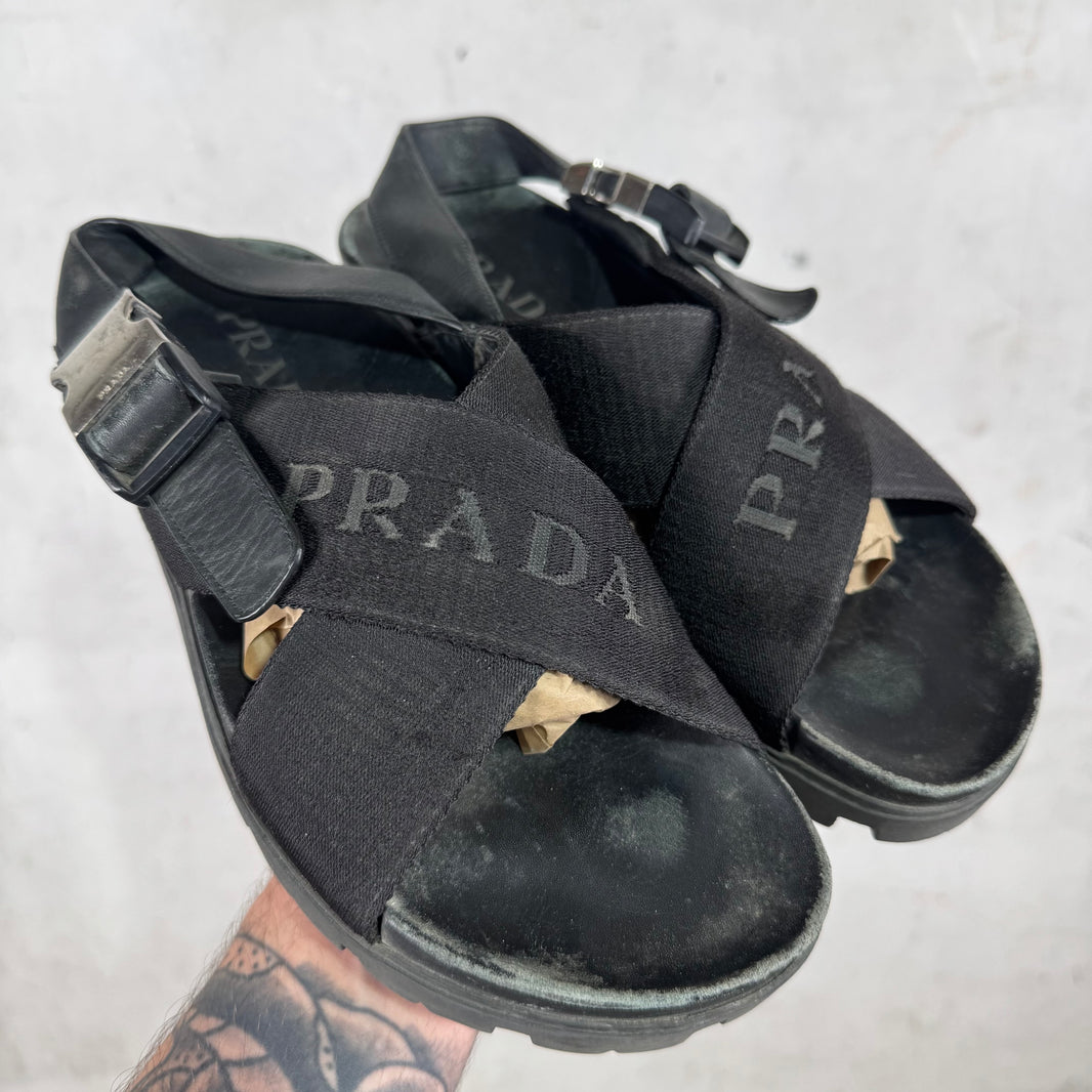 Prada Straped Logo Sandals
