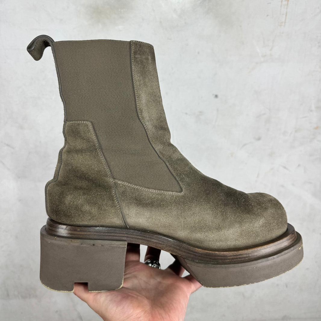 Rick Owens Suede Bogun Heel Boots