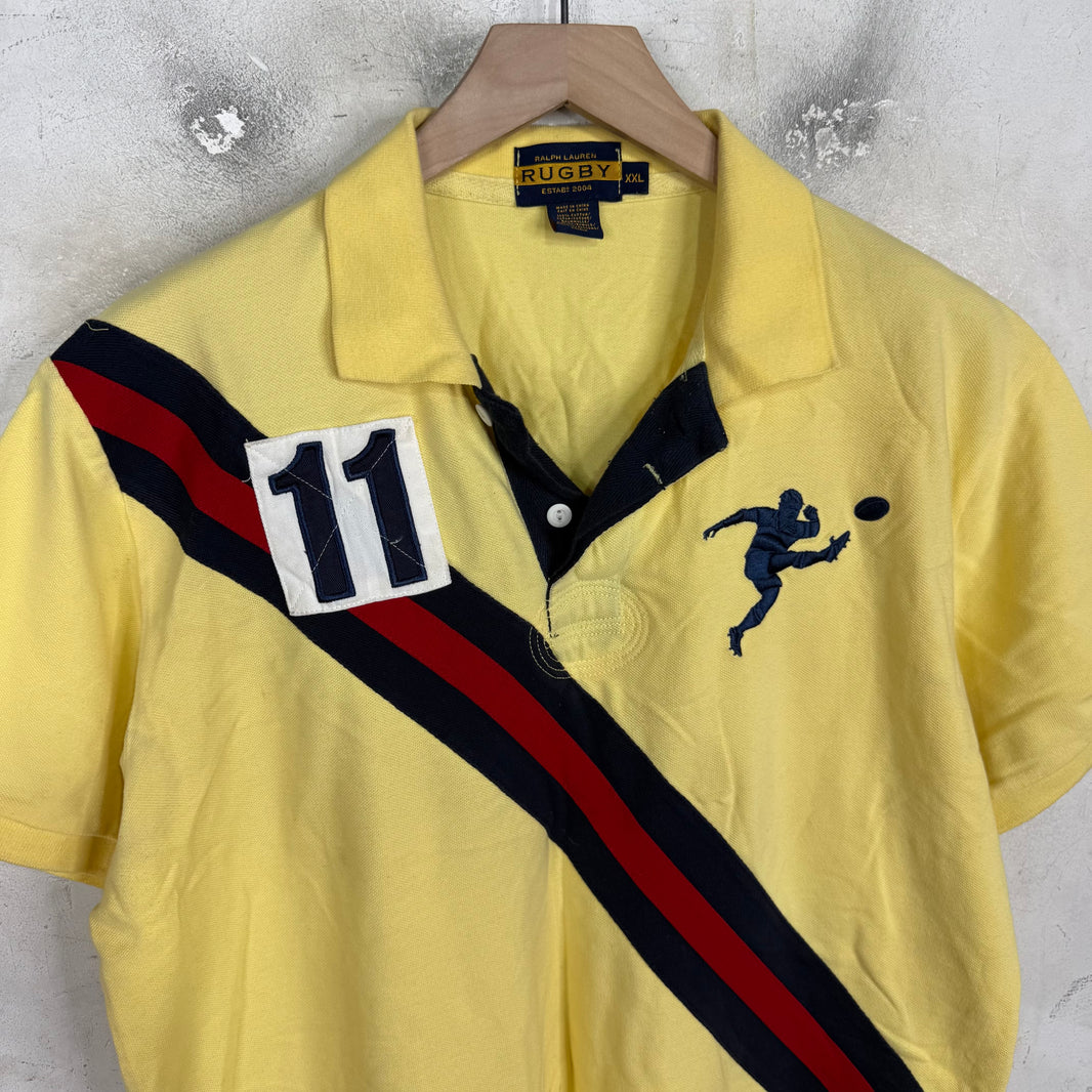 Ralph Lauren Rugby Yellow Diagonal Stripe Polo