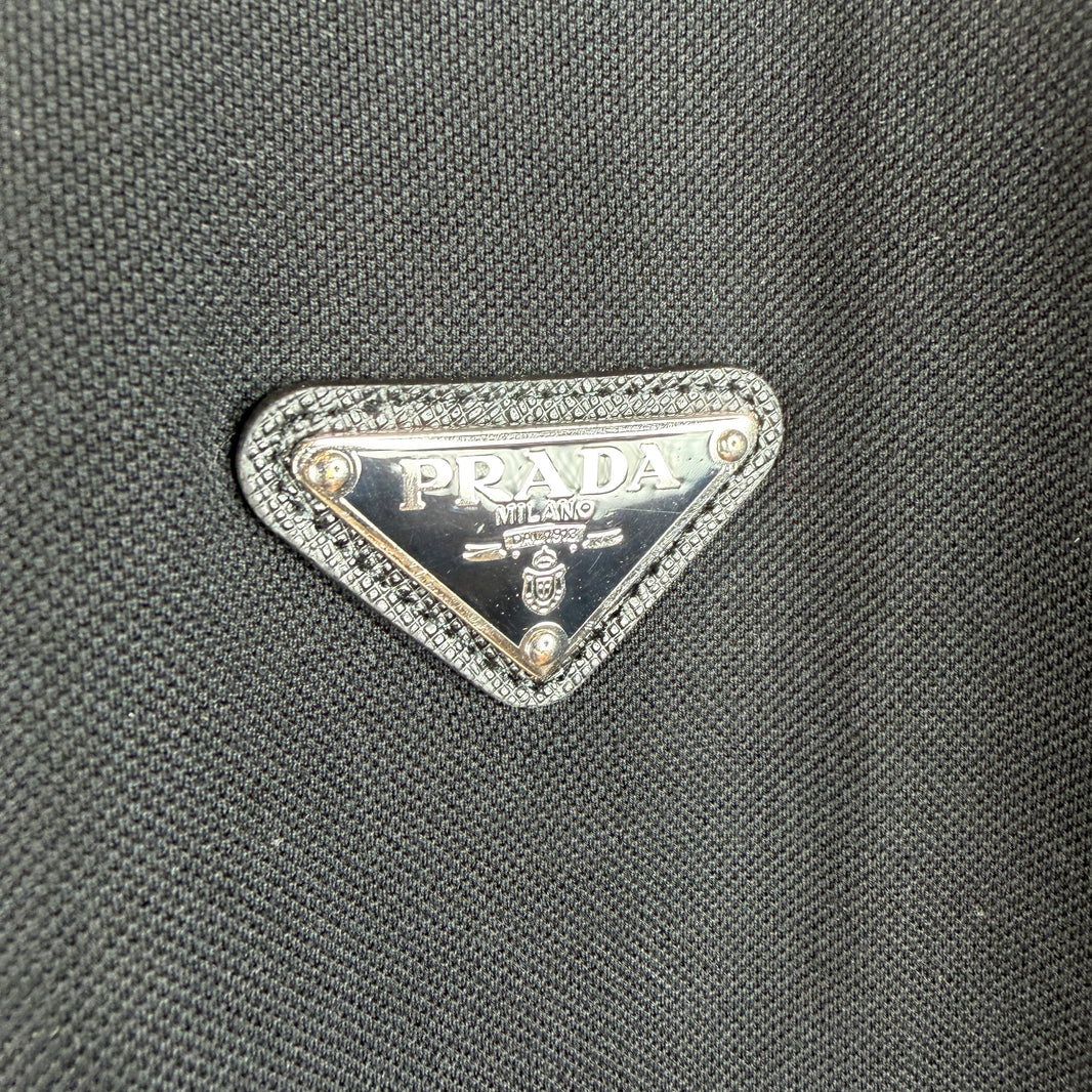 Prada Black Badge Zip Polo T-Shirt