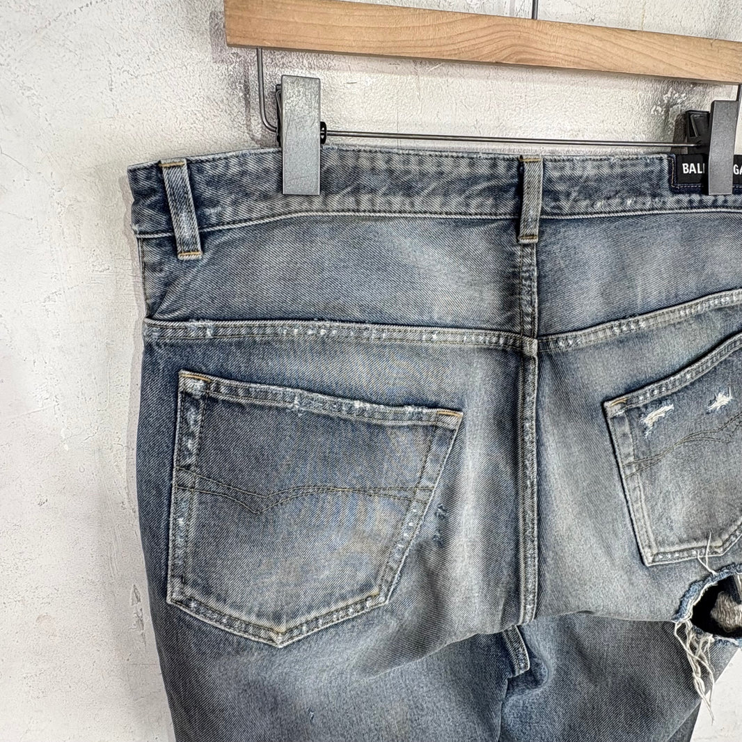 Balenciaga 2022 Distressed Mudwash Jeans