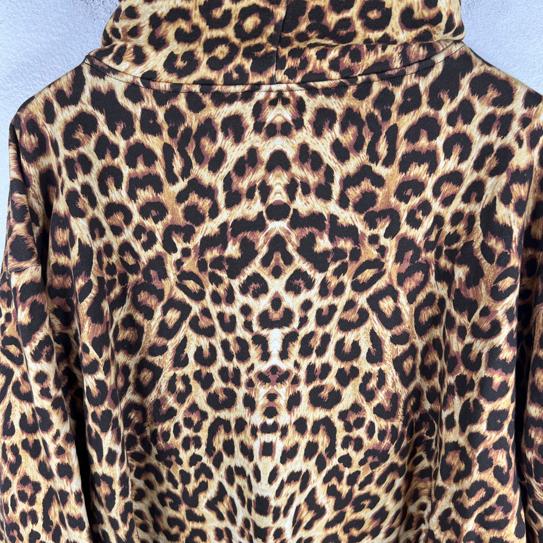 Celine Leopard Spell Out Logo Hoodie