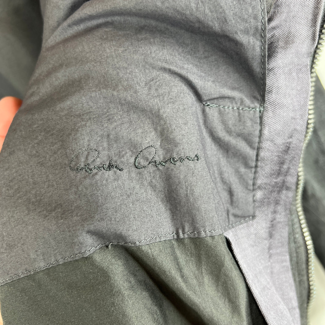 Rick Owens Gray Blistered Leather Biker Jacket