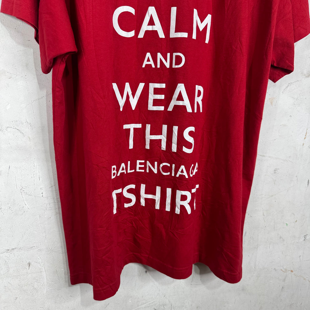 Balenciaga Keep Calm Distressed T-Shirt
