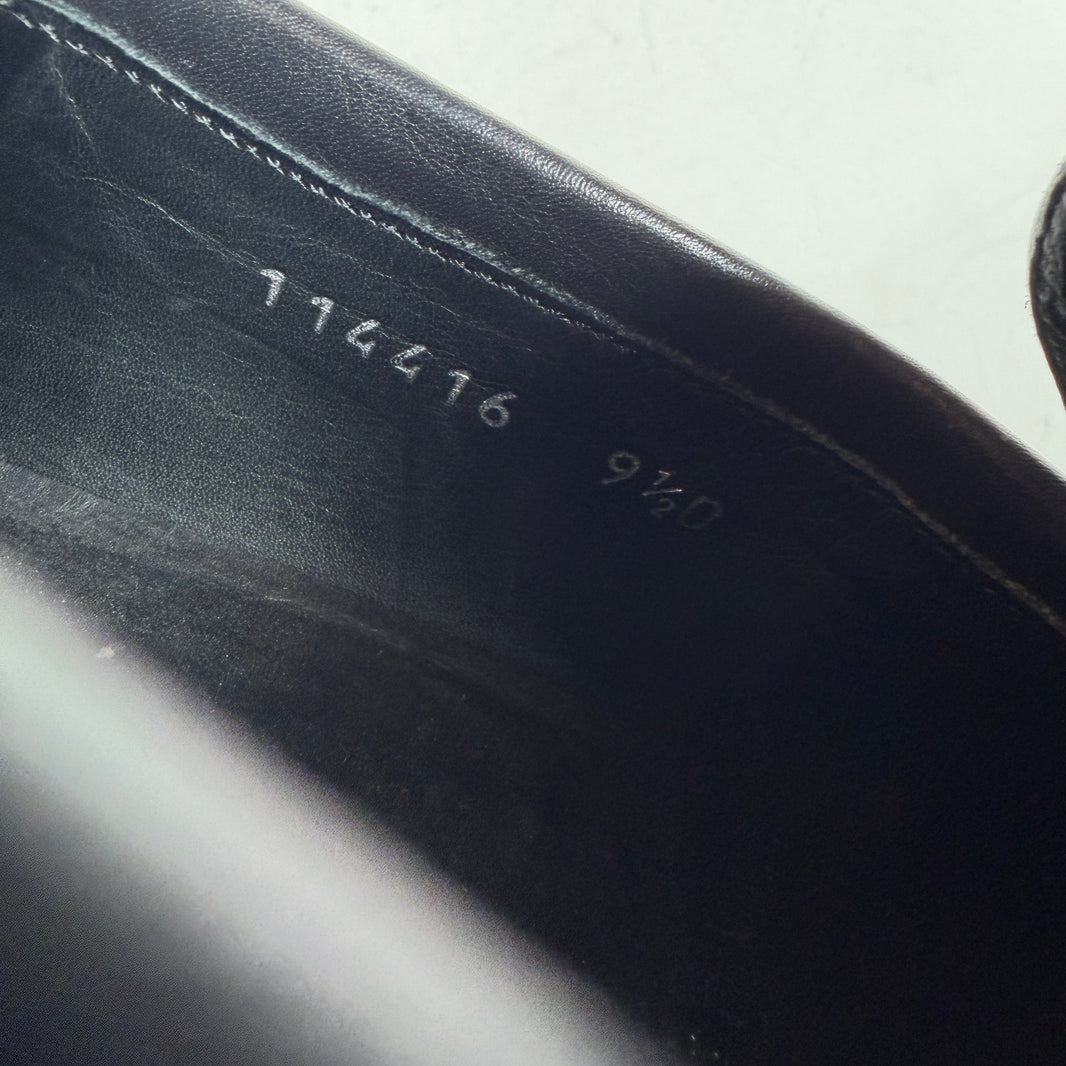 Gucci Black GG Metal Logo Loafers