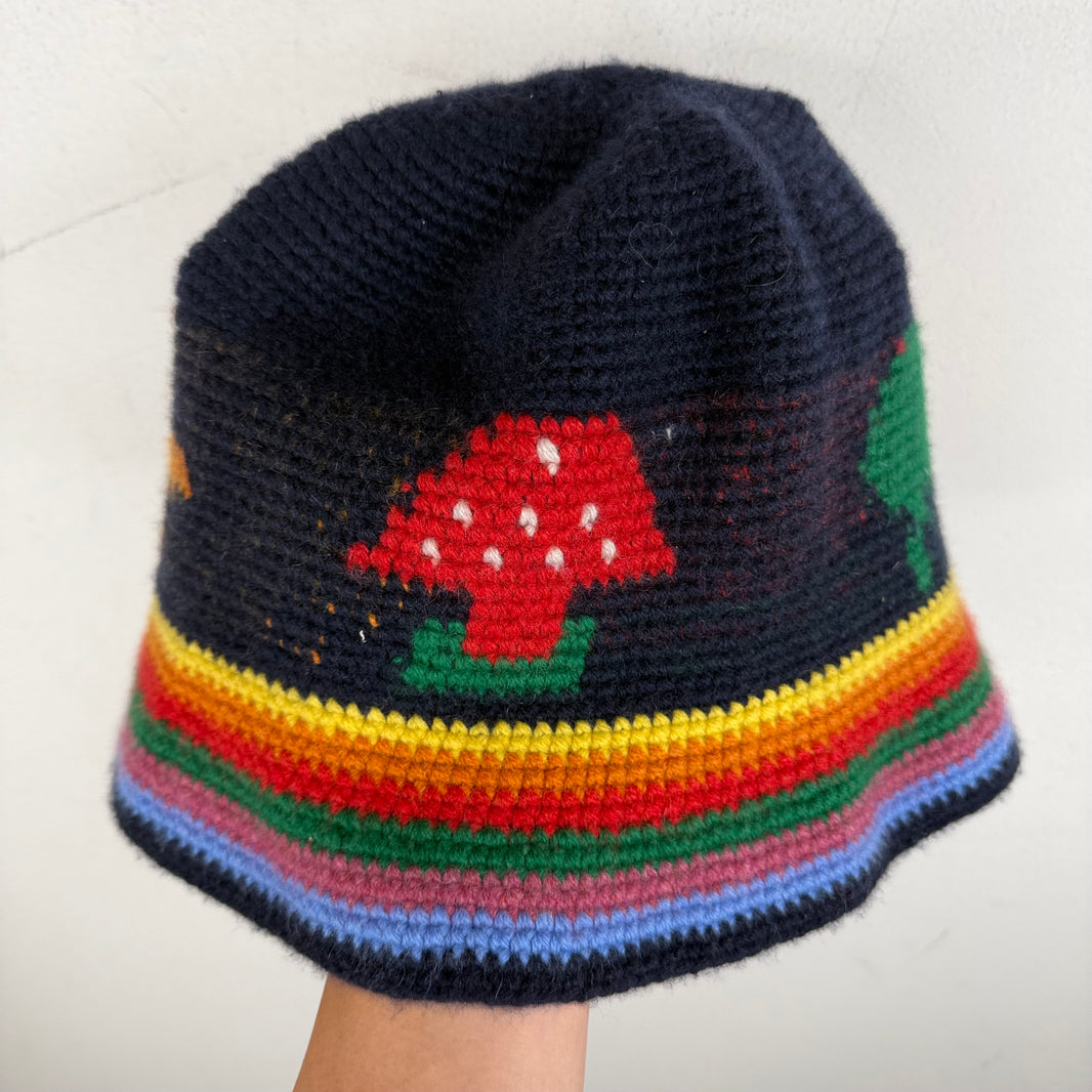Elder Statesman Rainbow Knit Bucket Hat