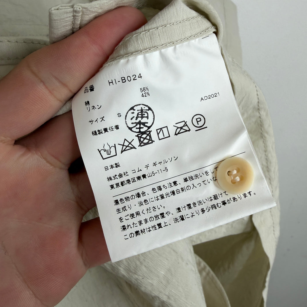 CDG Beige Linen Button Up Shirt
