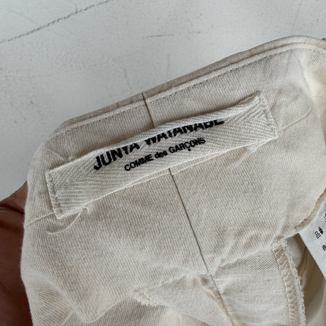 Junya Watanabe White Cuffed Hem Trousers