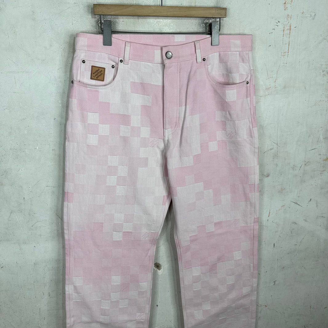 Louis Vuitton Pink Damier Loose Jeans
