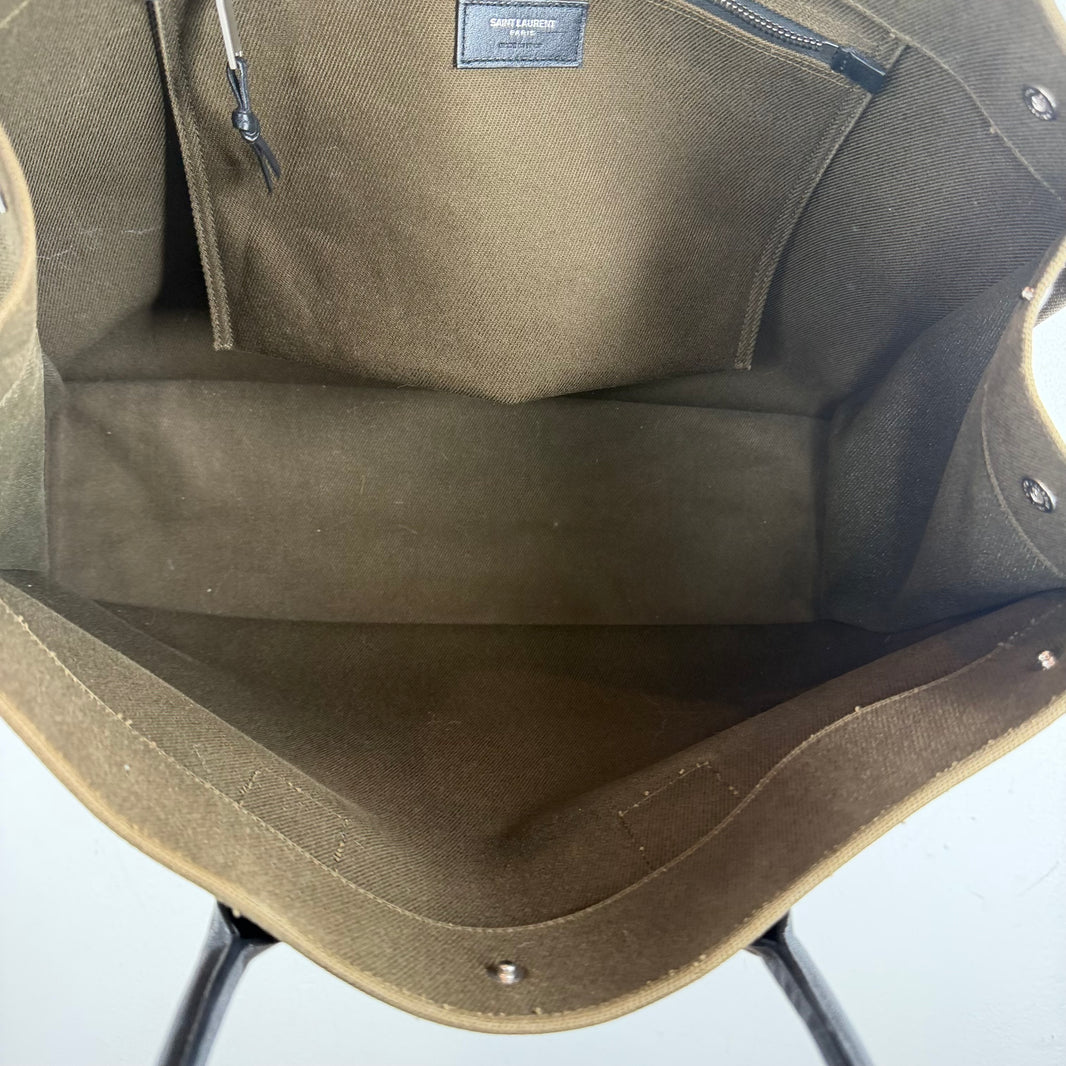 Saint Laurent Green Rive Gauche Canvas Bag