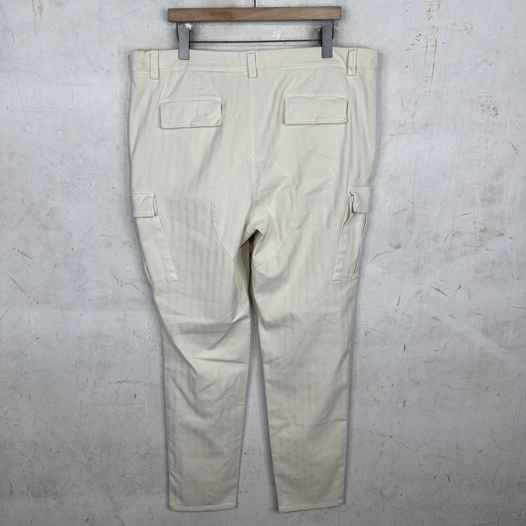 Brunello Cucinelli Cream Herringbone Cargos