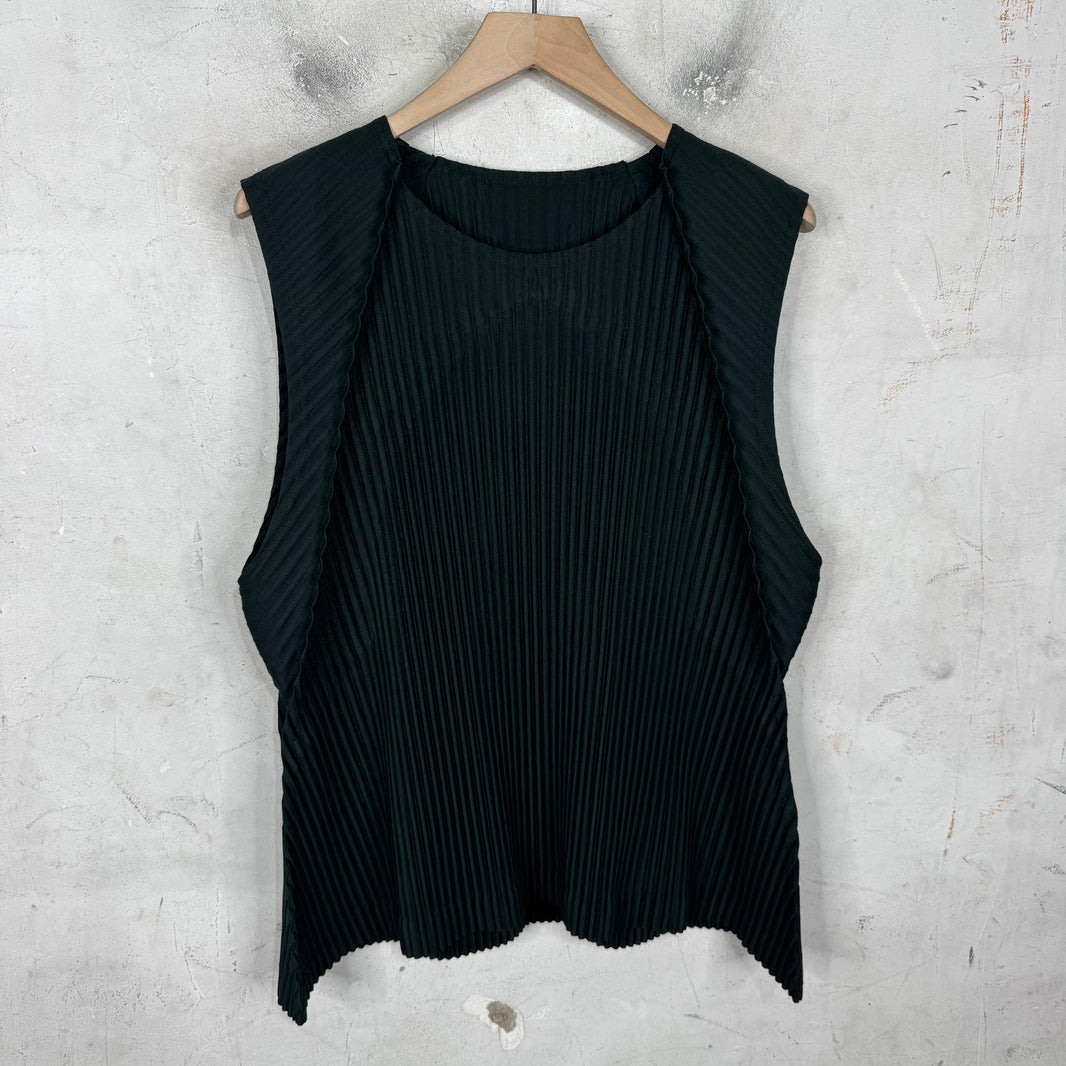 Issey Miyake Homme Plisse Green Tank Top