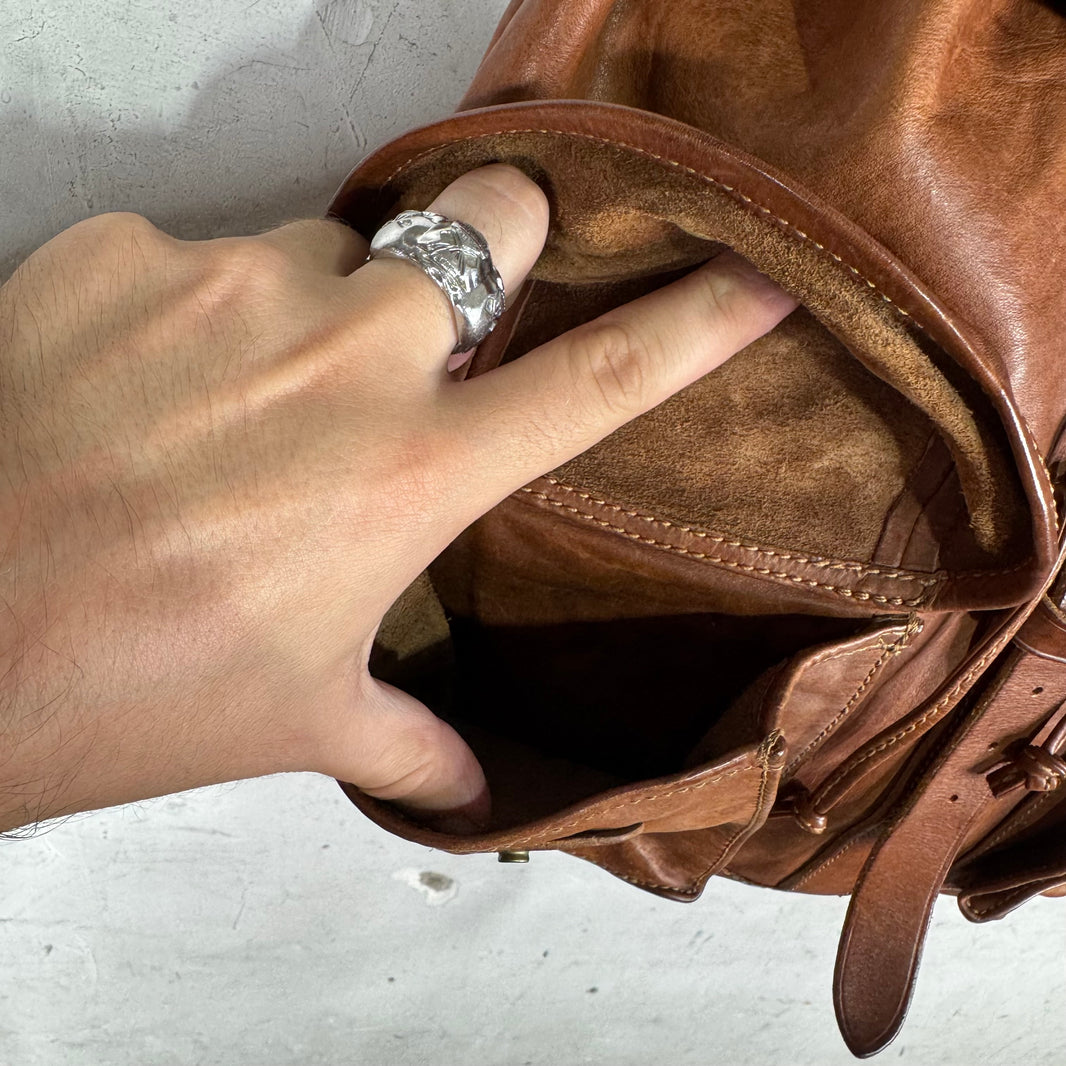 RRL Leather Flap Top Cinch Backback