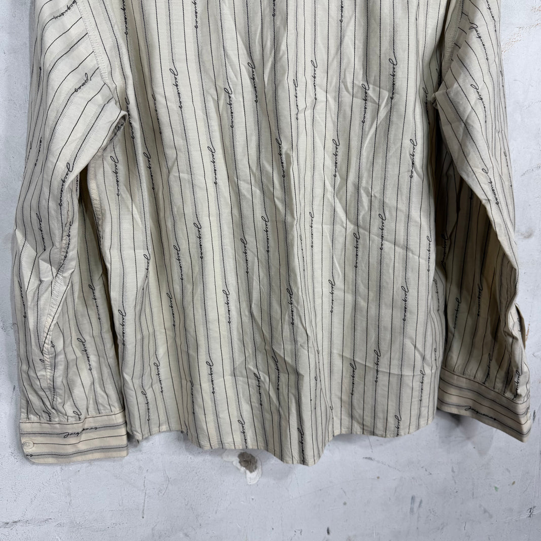 Jacquemus Pinstripe Script Logo LS Shirt