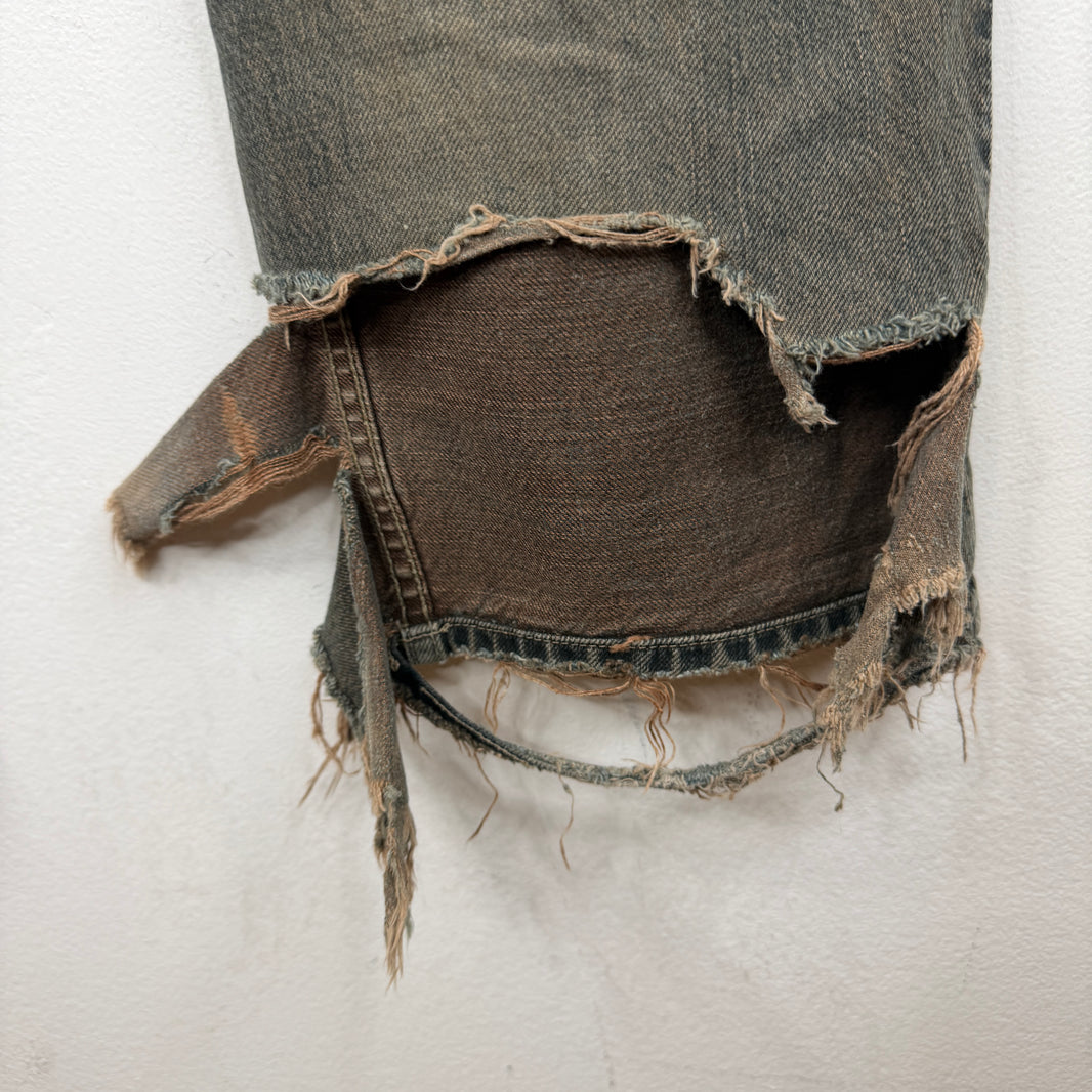 Rick Owens Brown Slab Denim Jeans