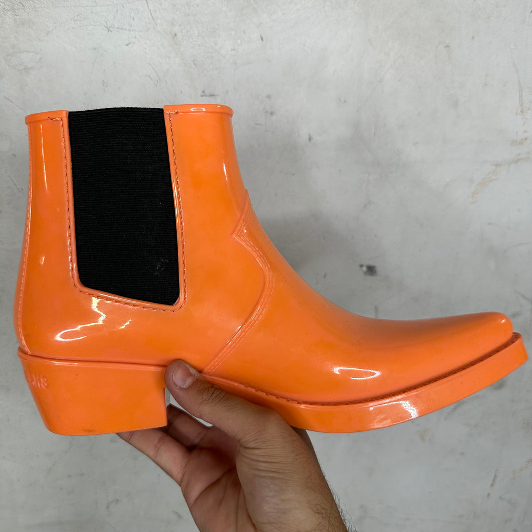 Calvin Klein 205W39NYC Orange Cole Rubber Boots