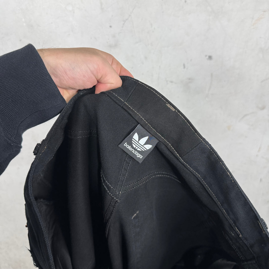Balenciaga x Adidas Black 3 Stripe Denim