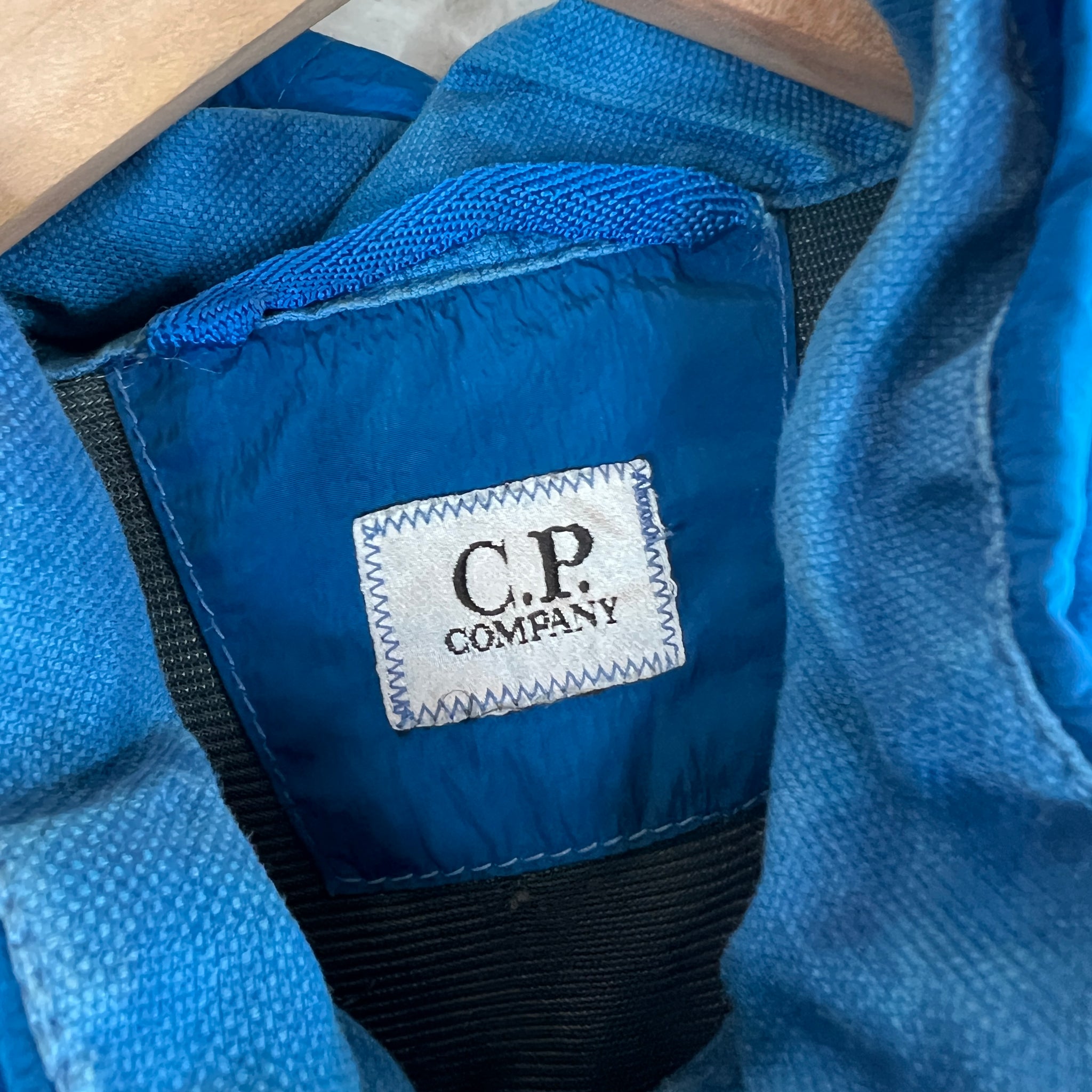 CP Company Blue Polyamide Goggle Jacket