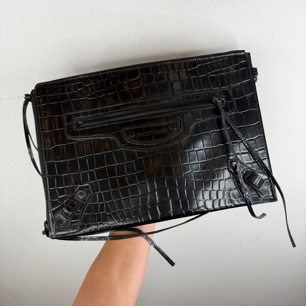 Balenciaga Sample Croc Cagole Clutch