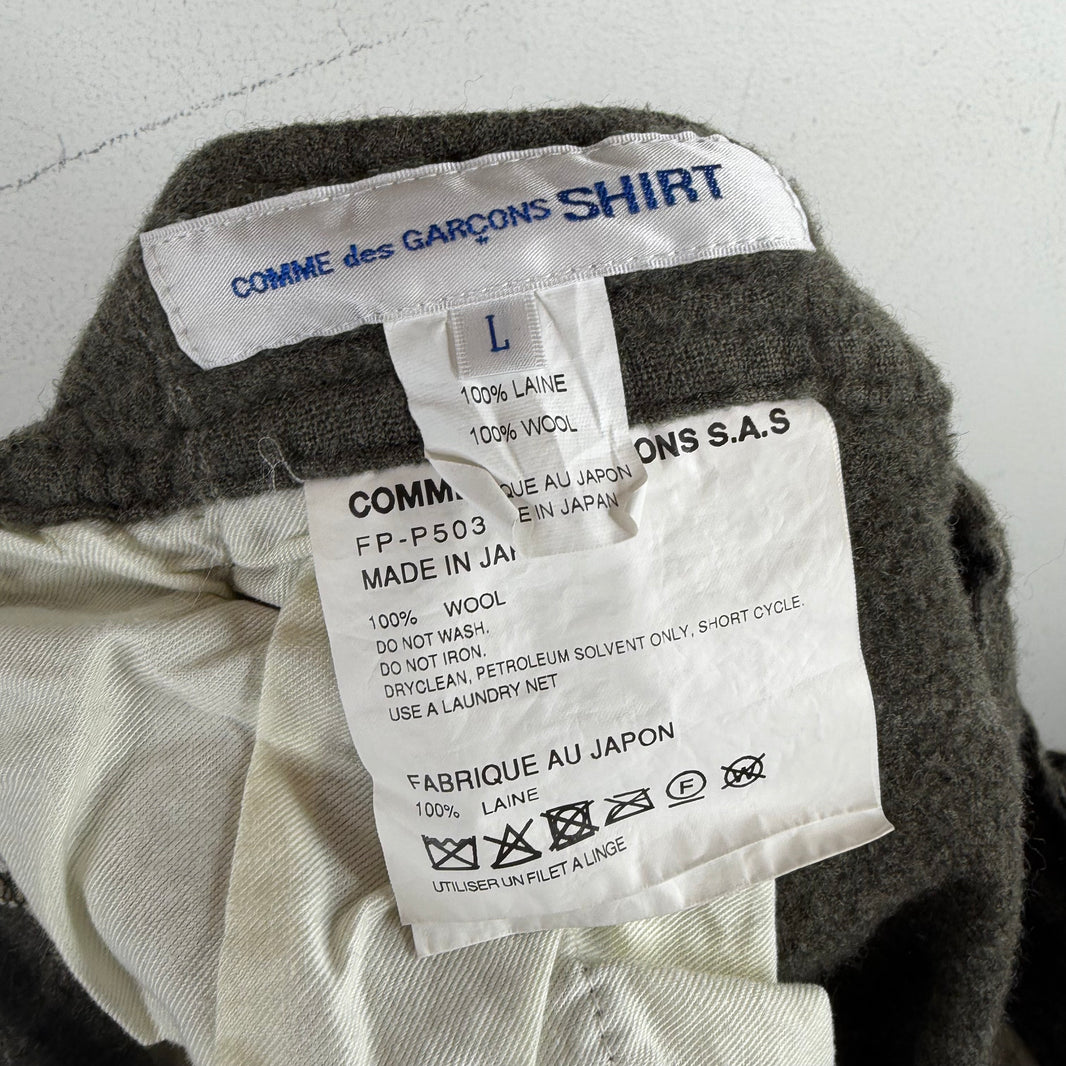 CDG Shirt Wool Flannel Trousers