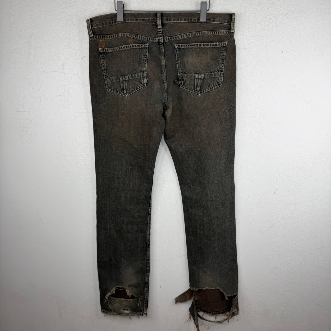 Rick Owens Brown Slab Denim Jeans