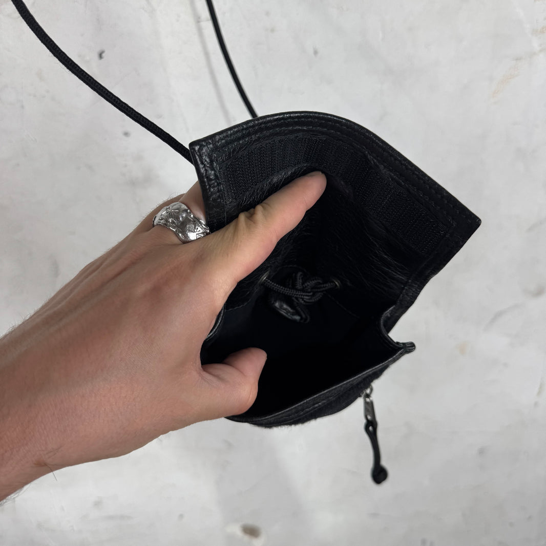 Balenciaga Leather Logo Side Pouched Messenger