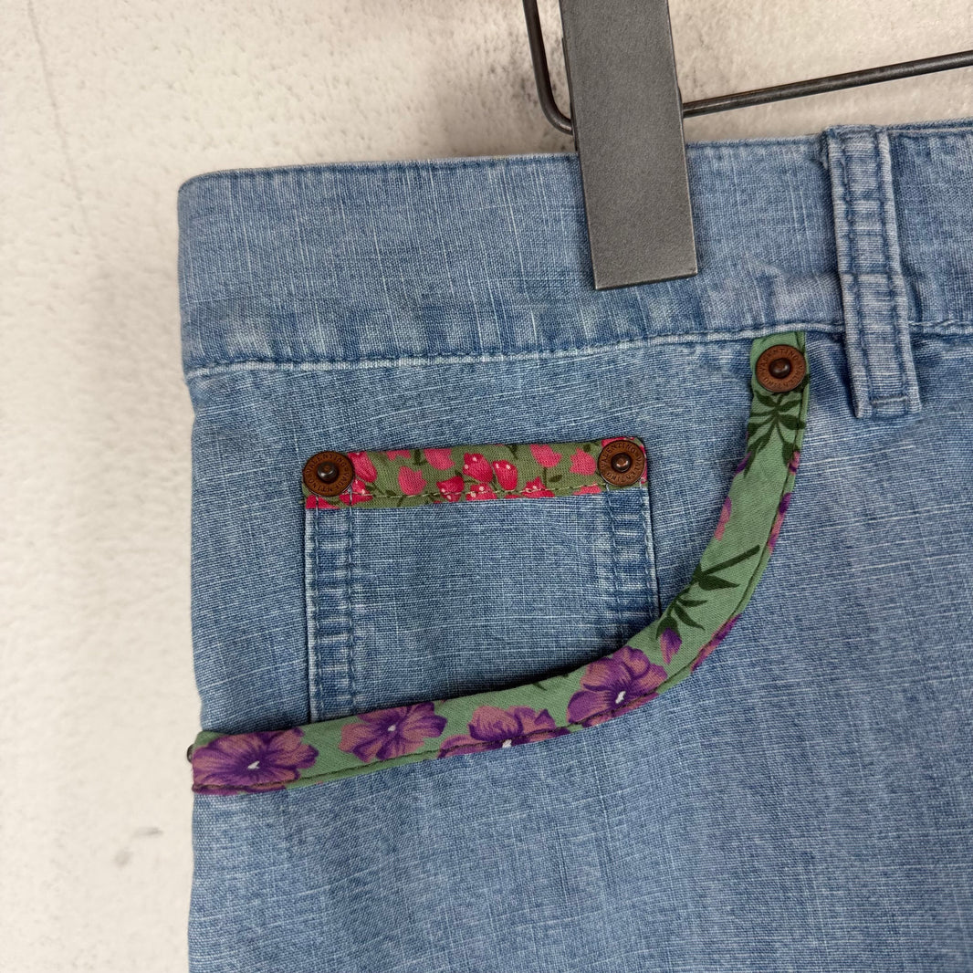Valentino Denim Floral Shorts