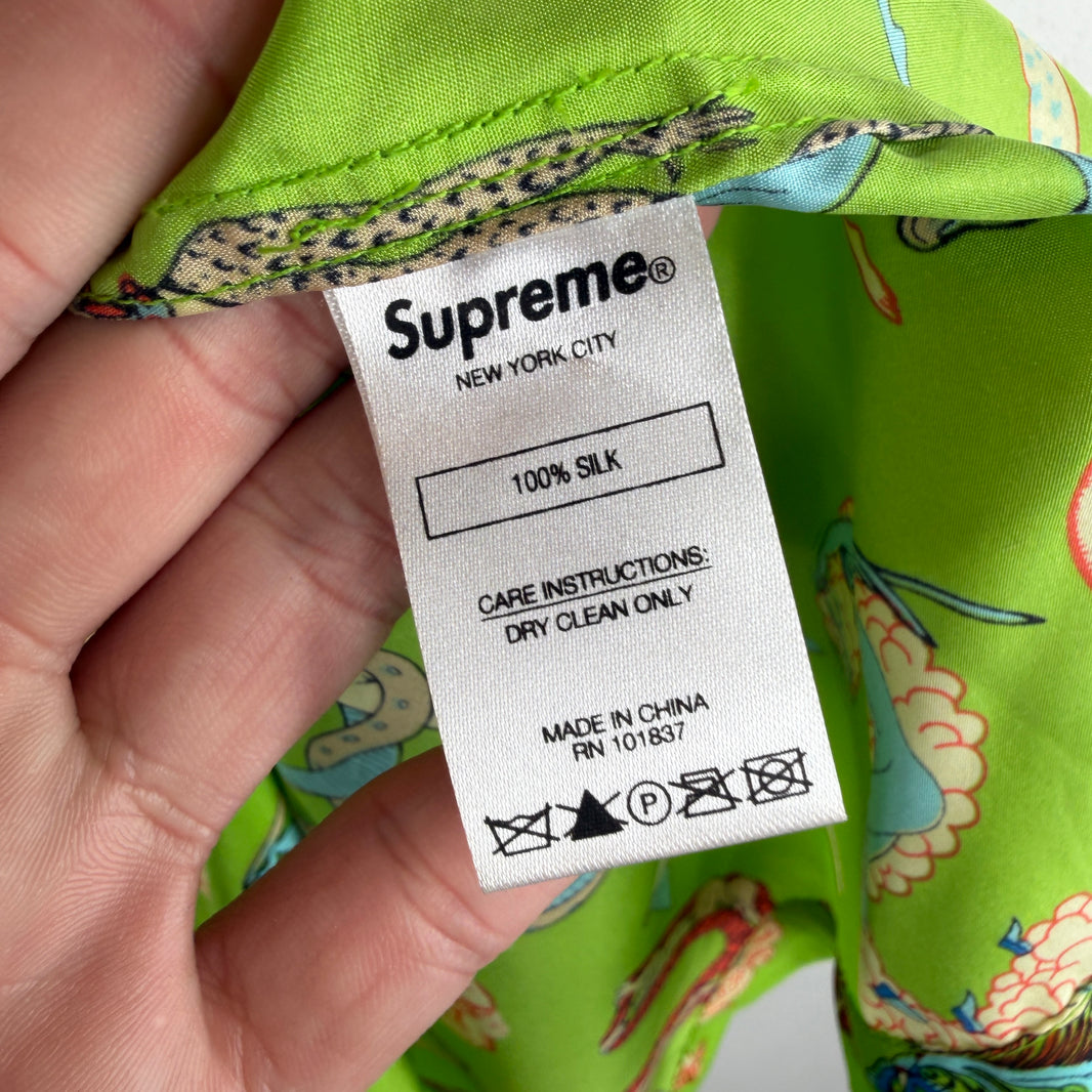 Supreme Green Alphabet F*** Button Up Shirt