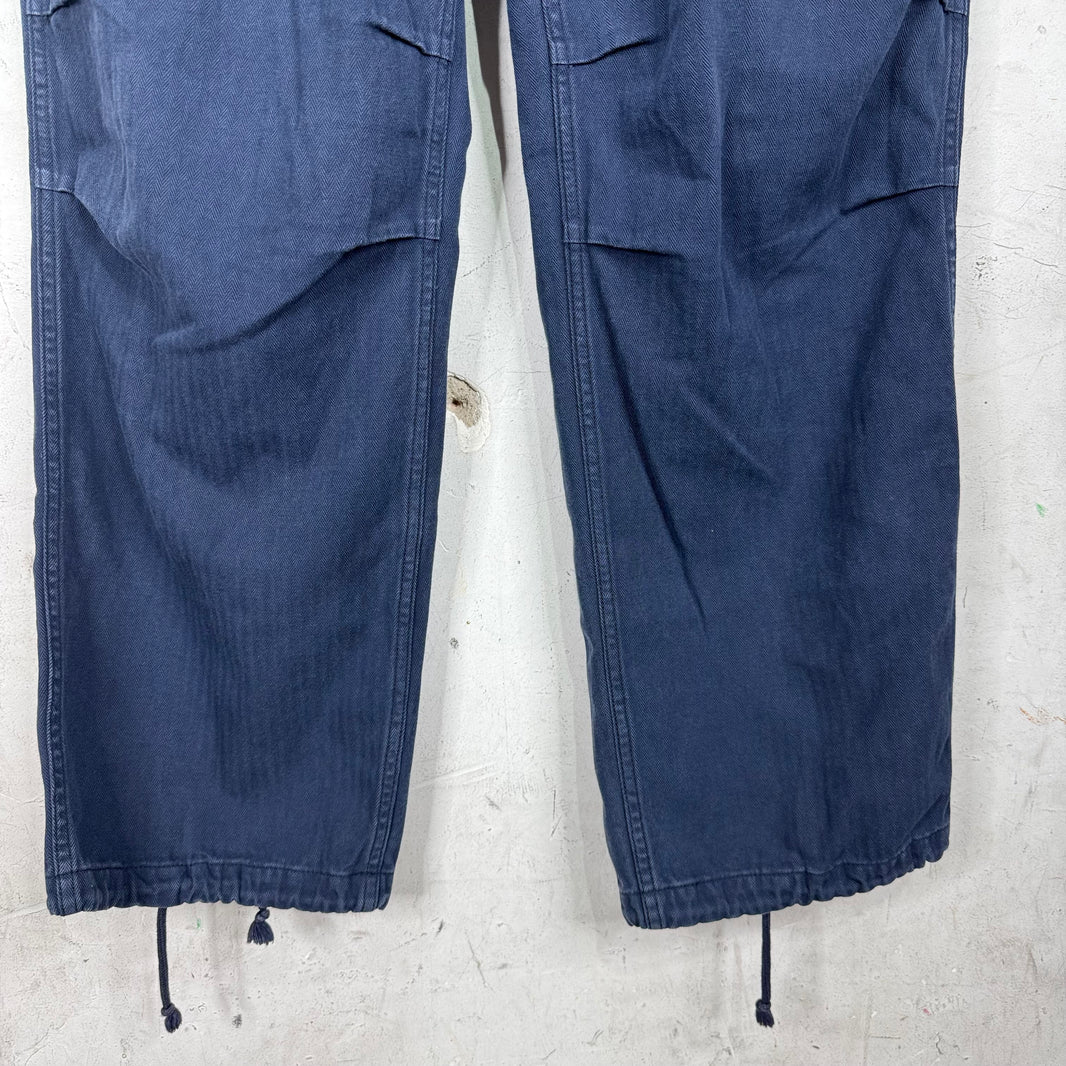 CDG Homme Navy Herringbone Cargos