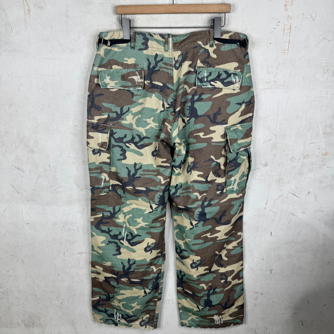 ERL Distressed Camo Cargo Pants