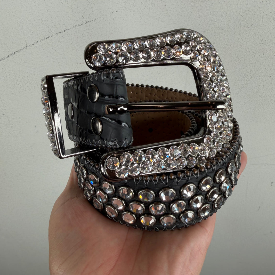 BB Simon Black Croc Belt
