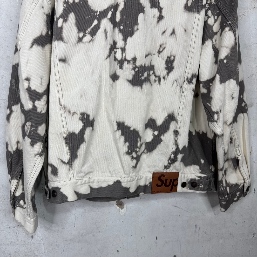Supreme Bleached Logo Denim Trucker Jacket