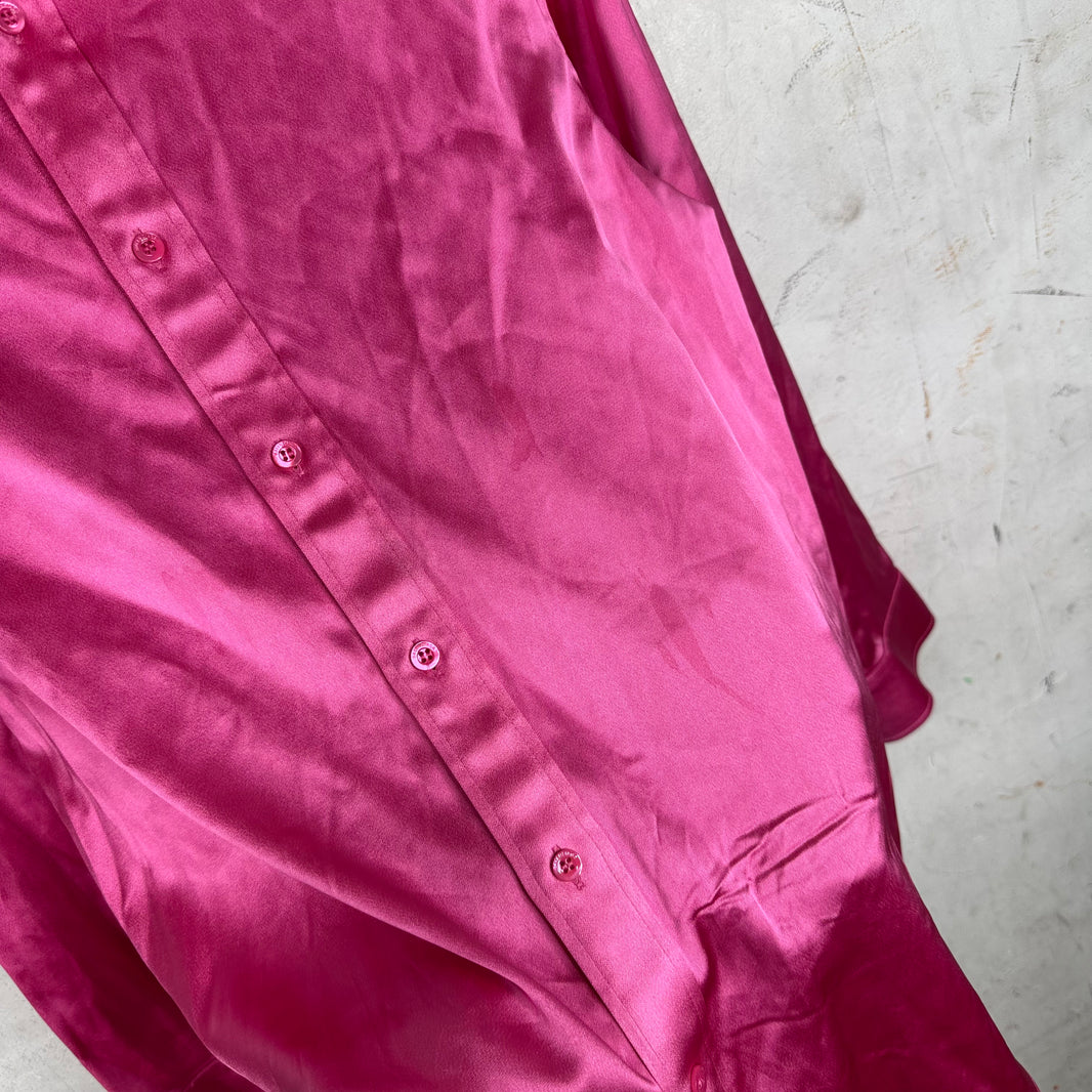 Balenciaga Pink Shiny Buttoned Shirt