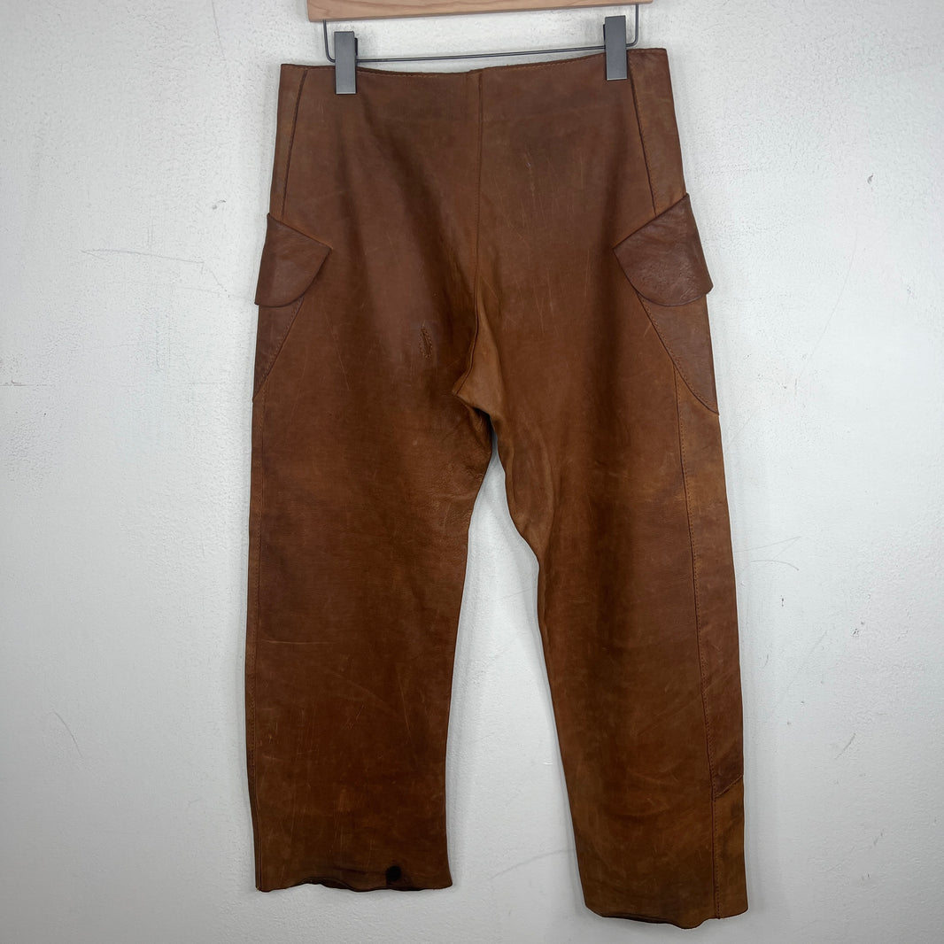 Maison Margiela Brown Leather Pants