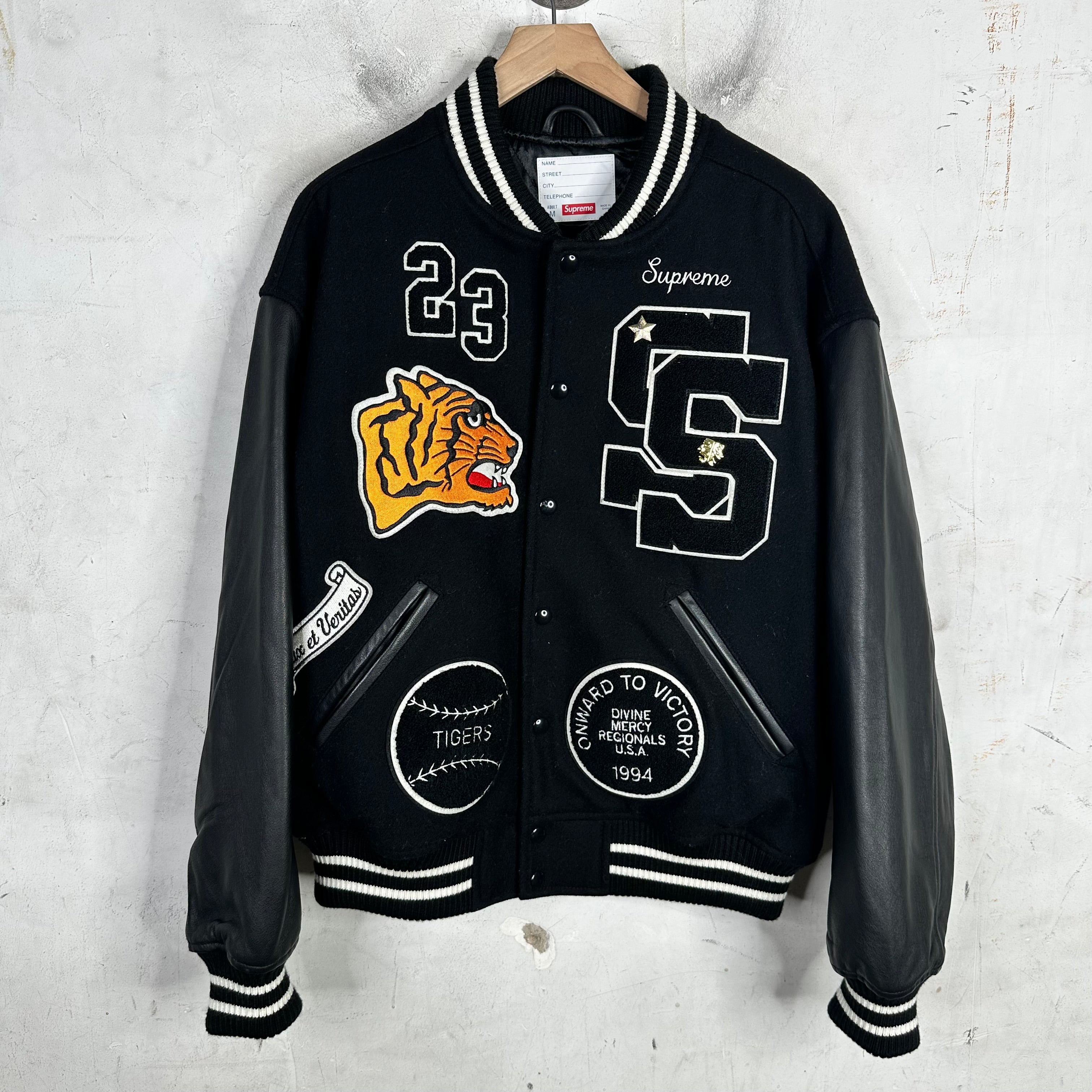 Supreme Black Tiger Varsity Jacket – www.Lukes.store