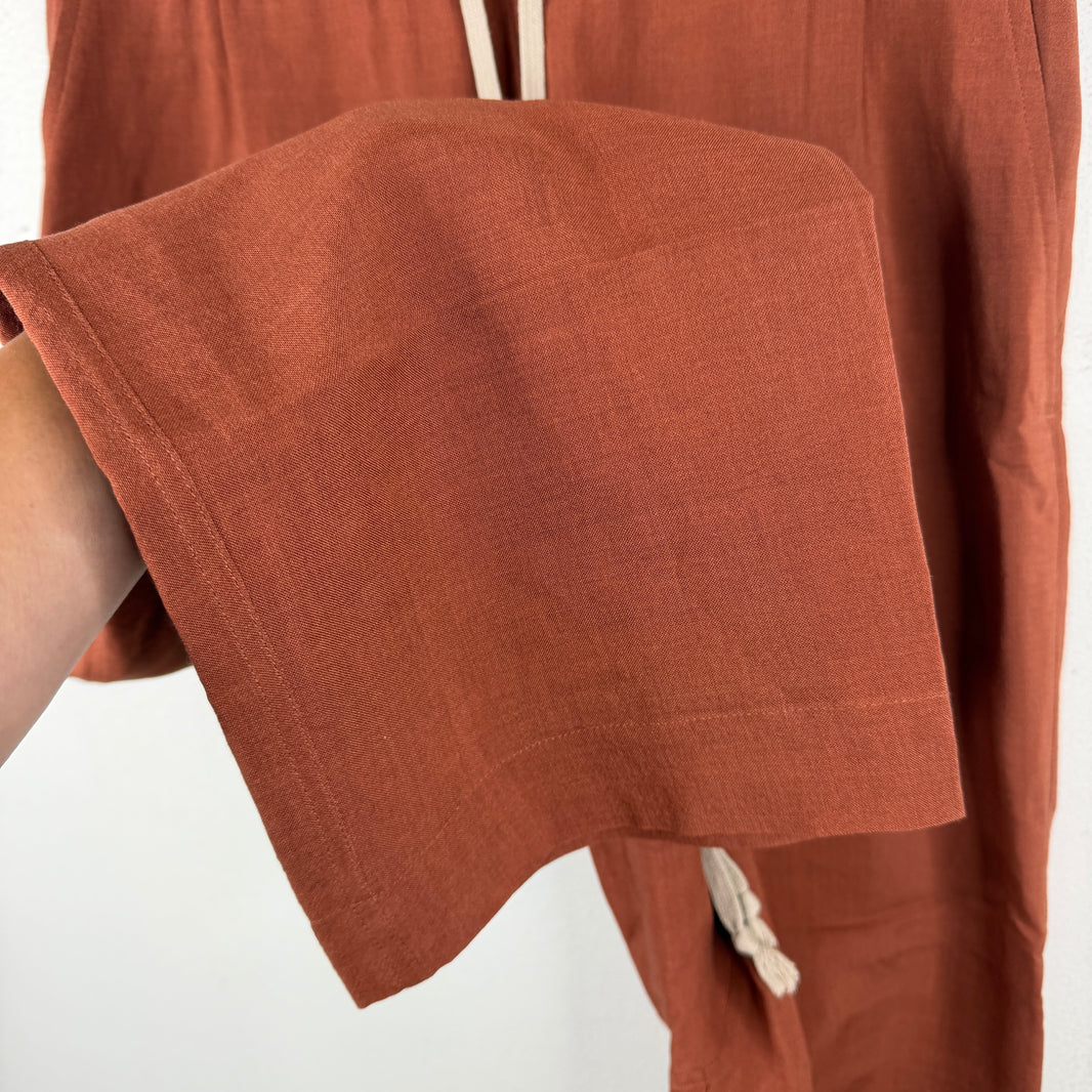 RIck Owens Terra Drop Crotch Silk Blend 3/4 Pants