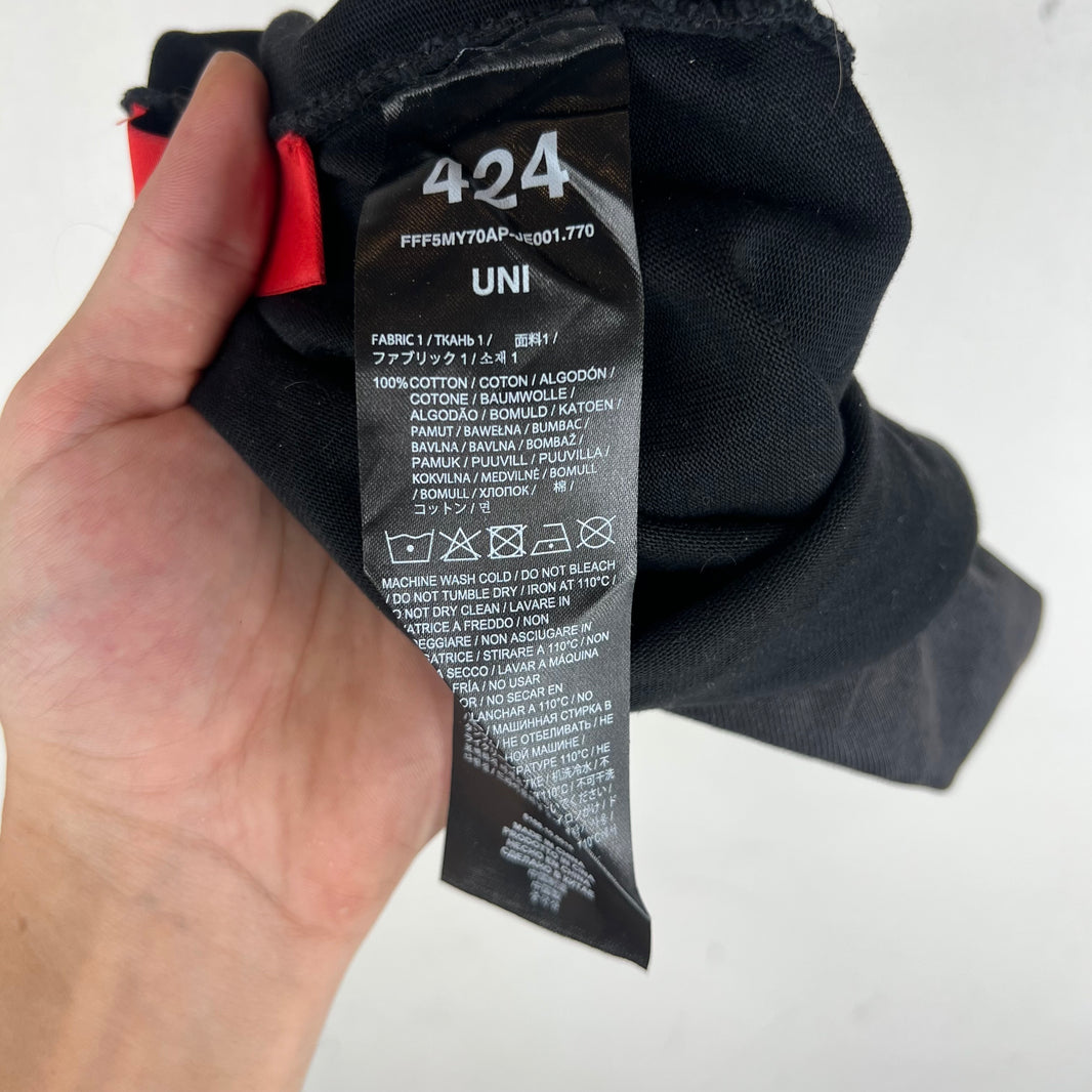 424 Crest Academy Black Washed Skully Beanie