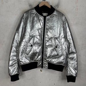 Dries Van Noten Silver PVC Backzip Bomber