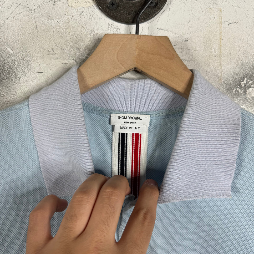 Thom Browne Blue Back Striped Polo