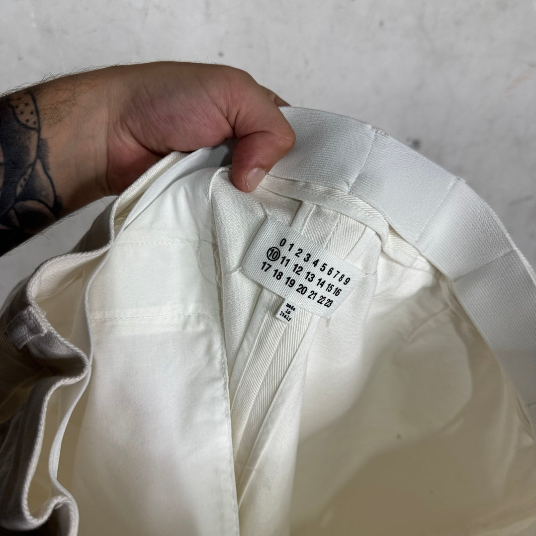 Margiela White Elastic Band Jeans