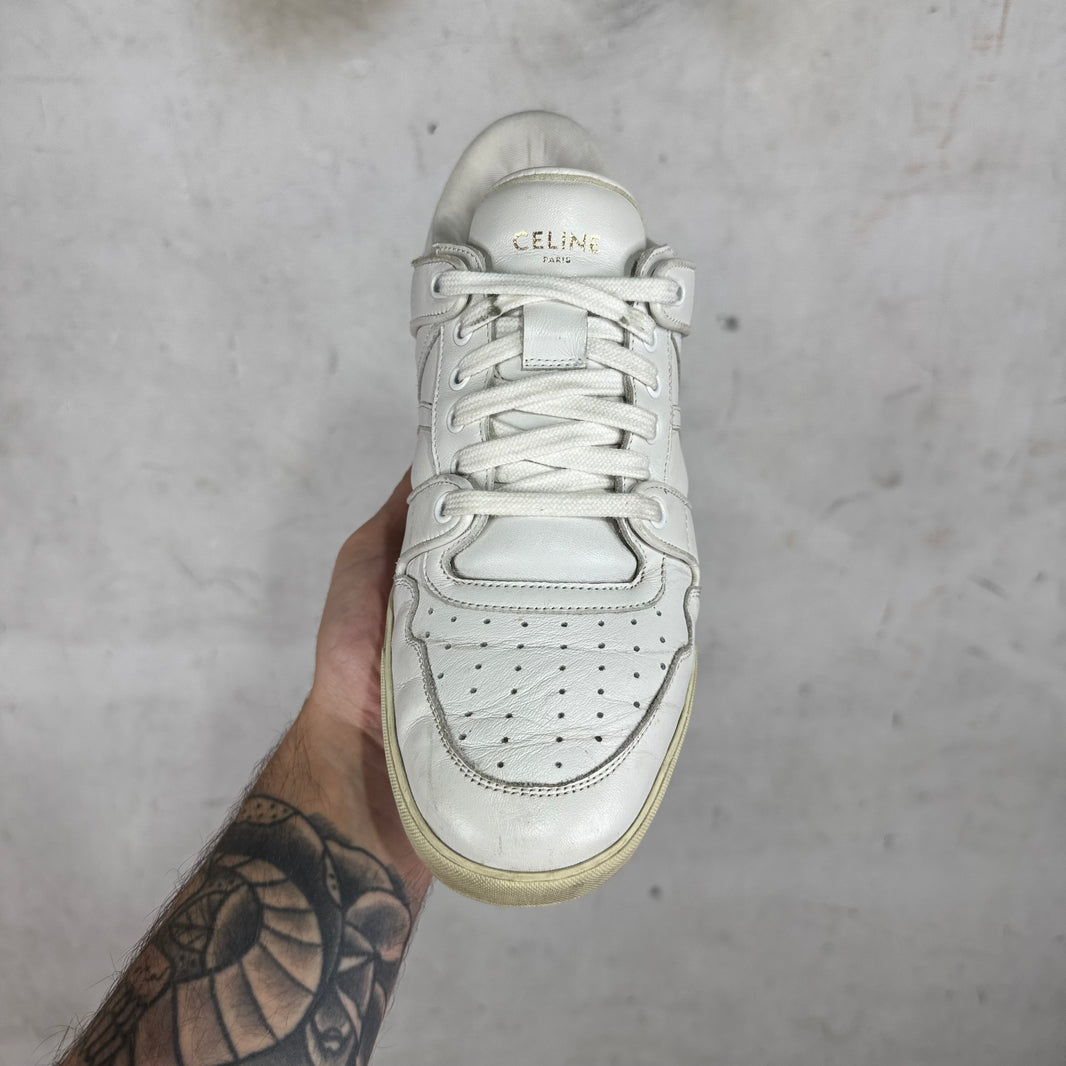 Celine White Triumph Low Sneakers