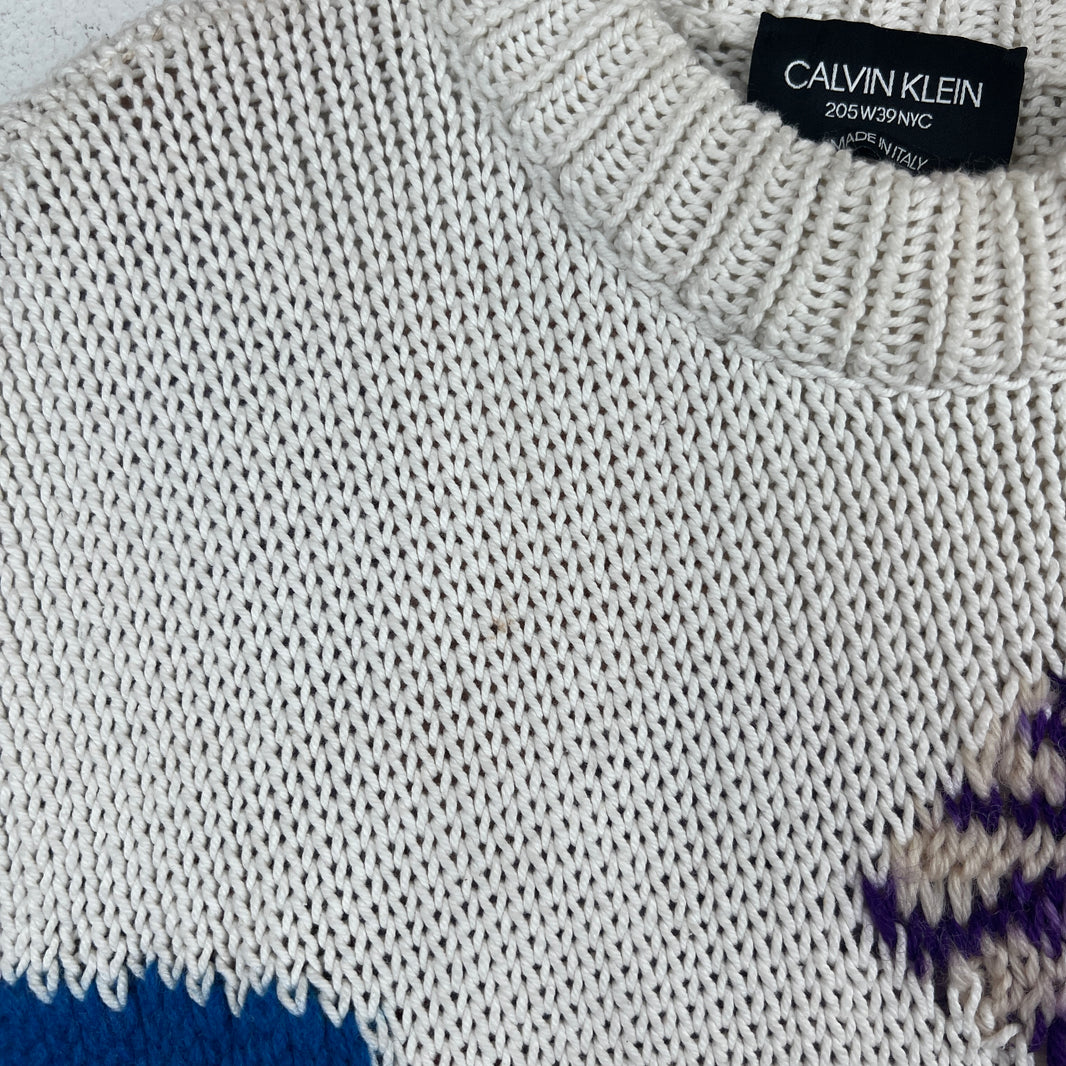 Calvin Klein 205W39NYC White Knit Sweater