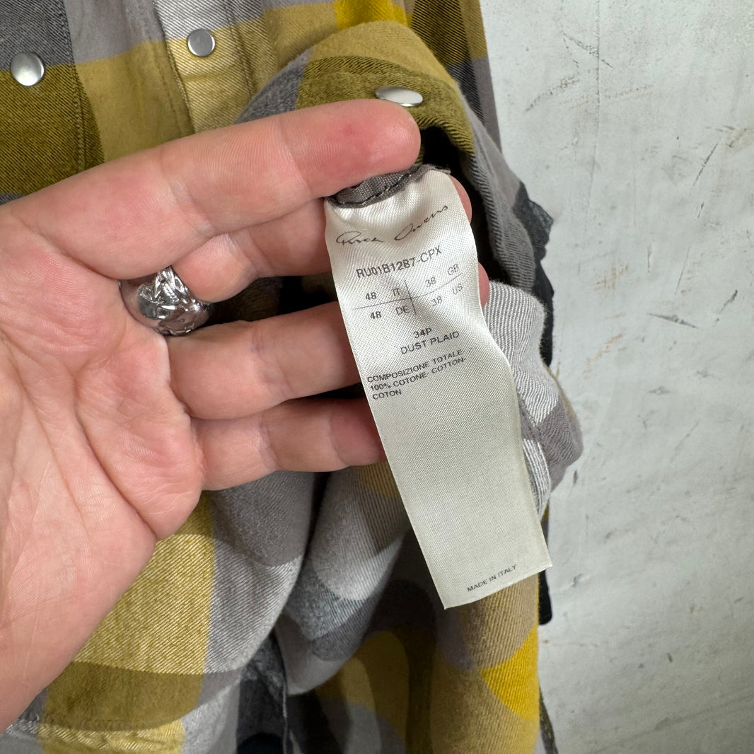 Rick Owens Fogachine Plaid Snap Flannel