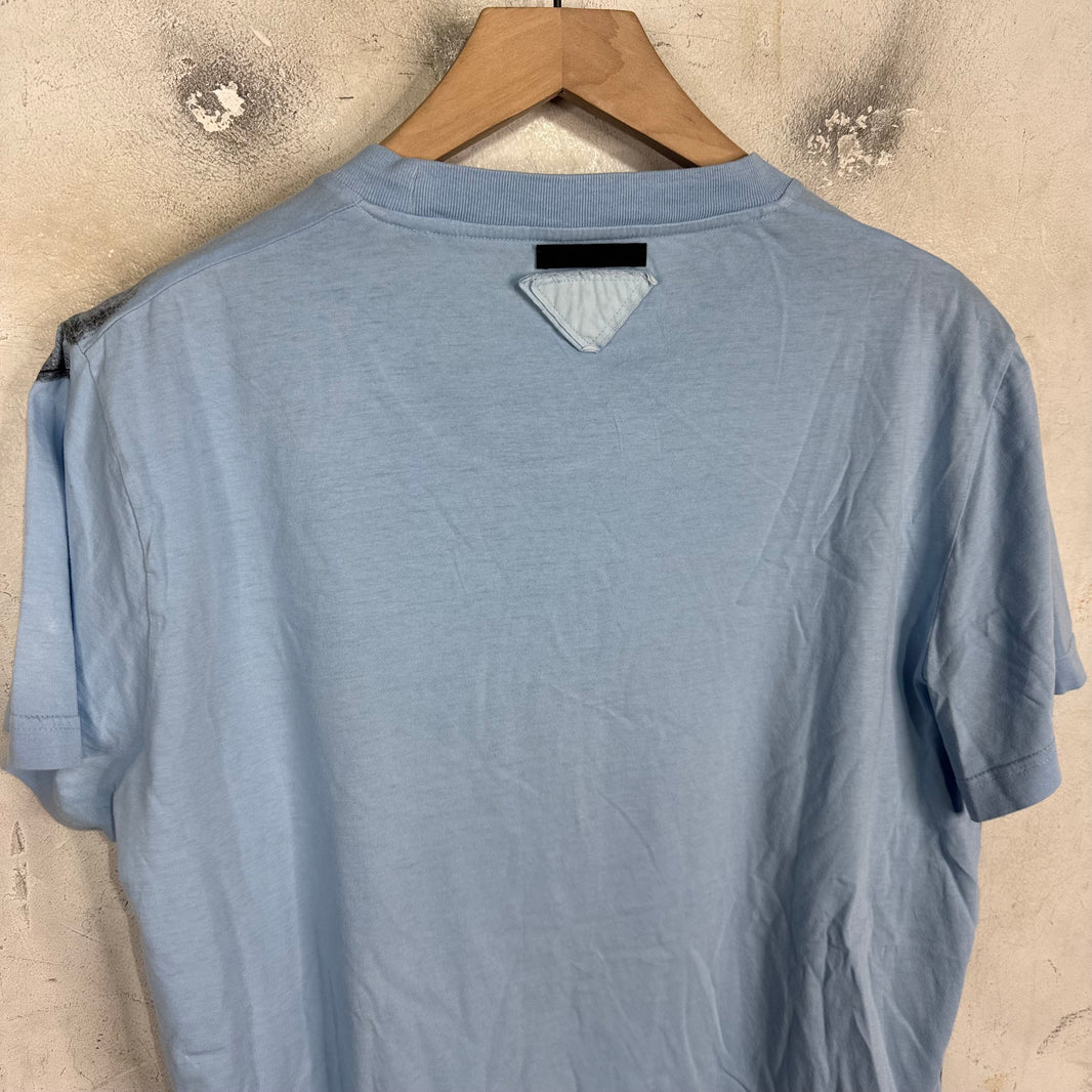 Prada Blue Newsprint T-Shirt